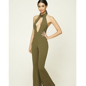 Forever 21 army green jumpsuit